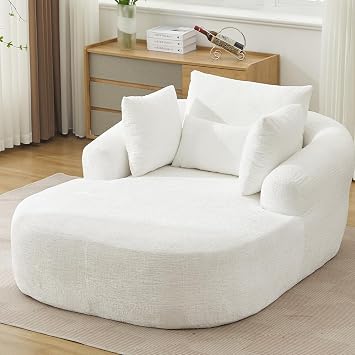 Modern Lounge Chair, Cozy Barrel Accent Chair, No Assembly White