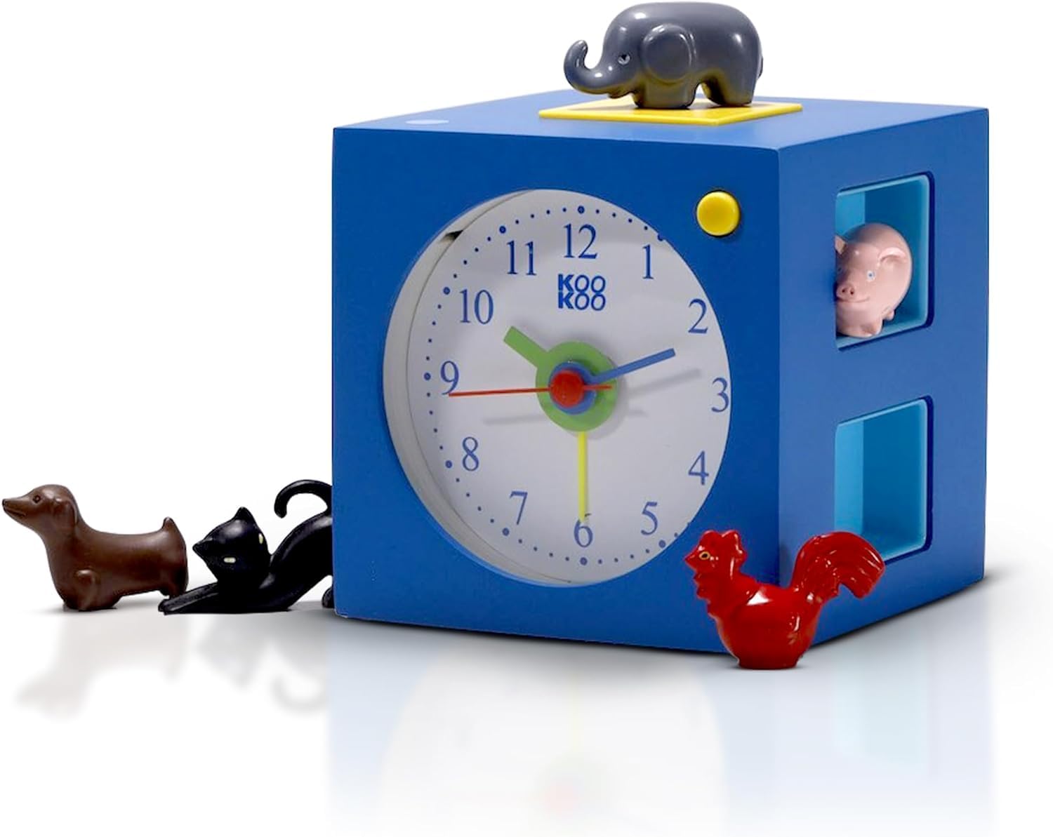 KOOKOO KidsAlarm Blau, Kinderwecker mit 5 Bauernhoftieren und echten Aufnahmen
