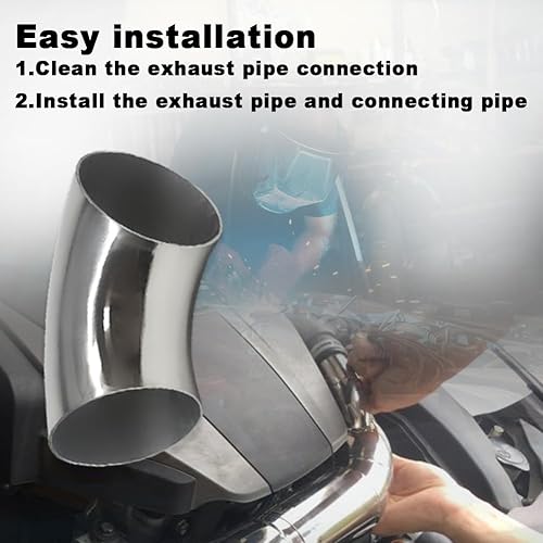 Miniatura 6 de Tubo de codo de escape OD de 3 pulgadas y 90 grados (codo de curva de mandril) SS304 de acero inoxidable apto para codo de escape modificado de