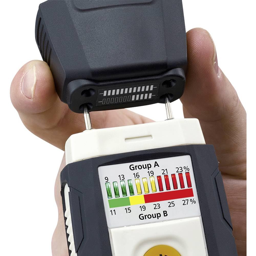 LASERLINER - WoodTester Compact - Wilgotność/Tester wilgotności - Precyzyjne pomiary - Drewno - Wyświetlacz LED - Skala podwójna - Funkcja automatycznego testowania - Łatwa obsługa