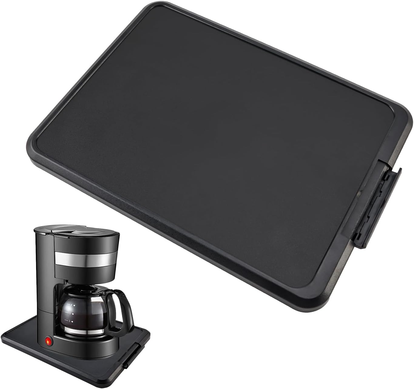 Coffee Tray for Countertop with Bottom-Mounted Rollers, Multi-Purpose Appliance Slider, Under Cabinet Appliance Sliders for Kitchen Appliances