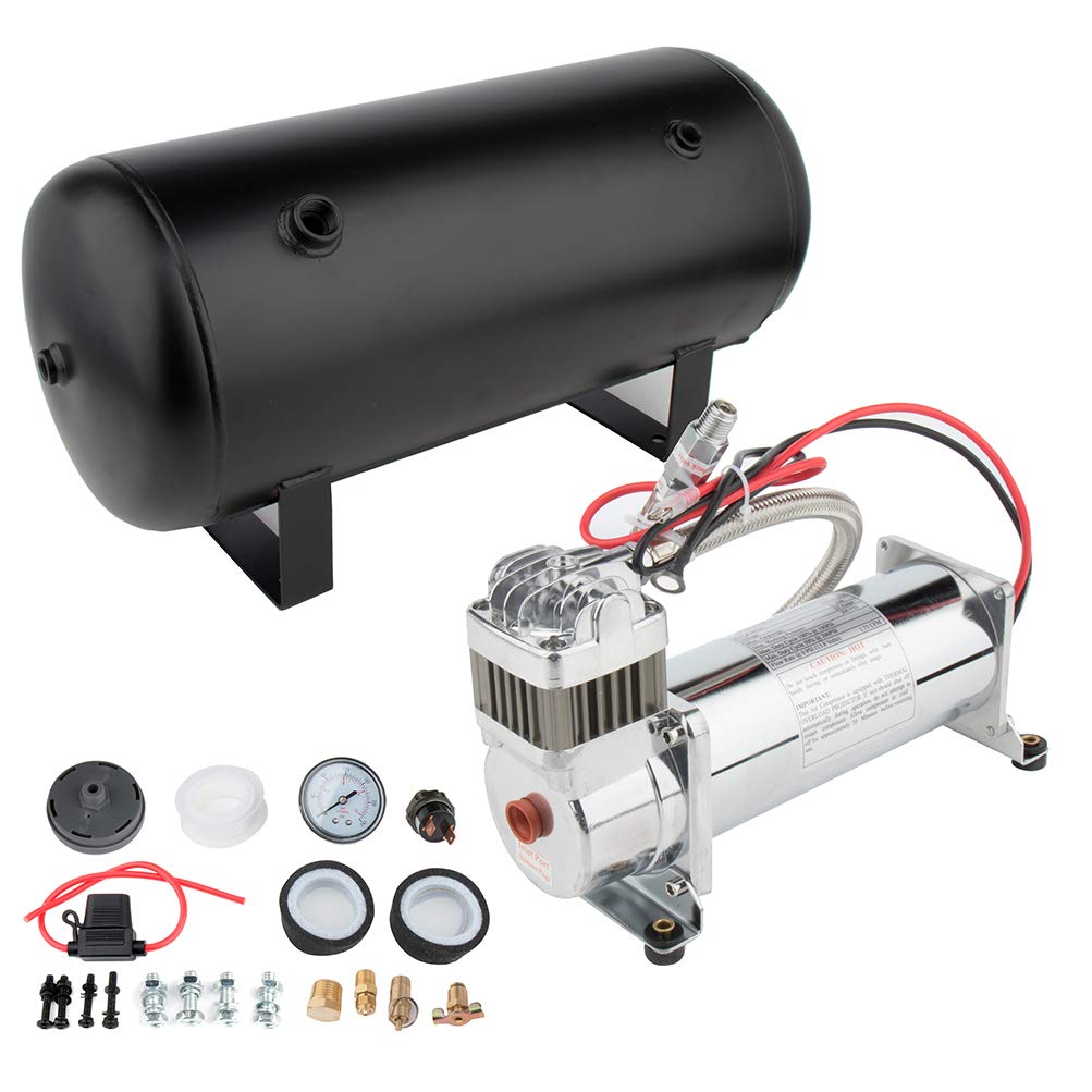 Kit Completo De Bocina De Tren Con Compresor De Aire 200 PSI Y Tanque De 3 Gal - 12V