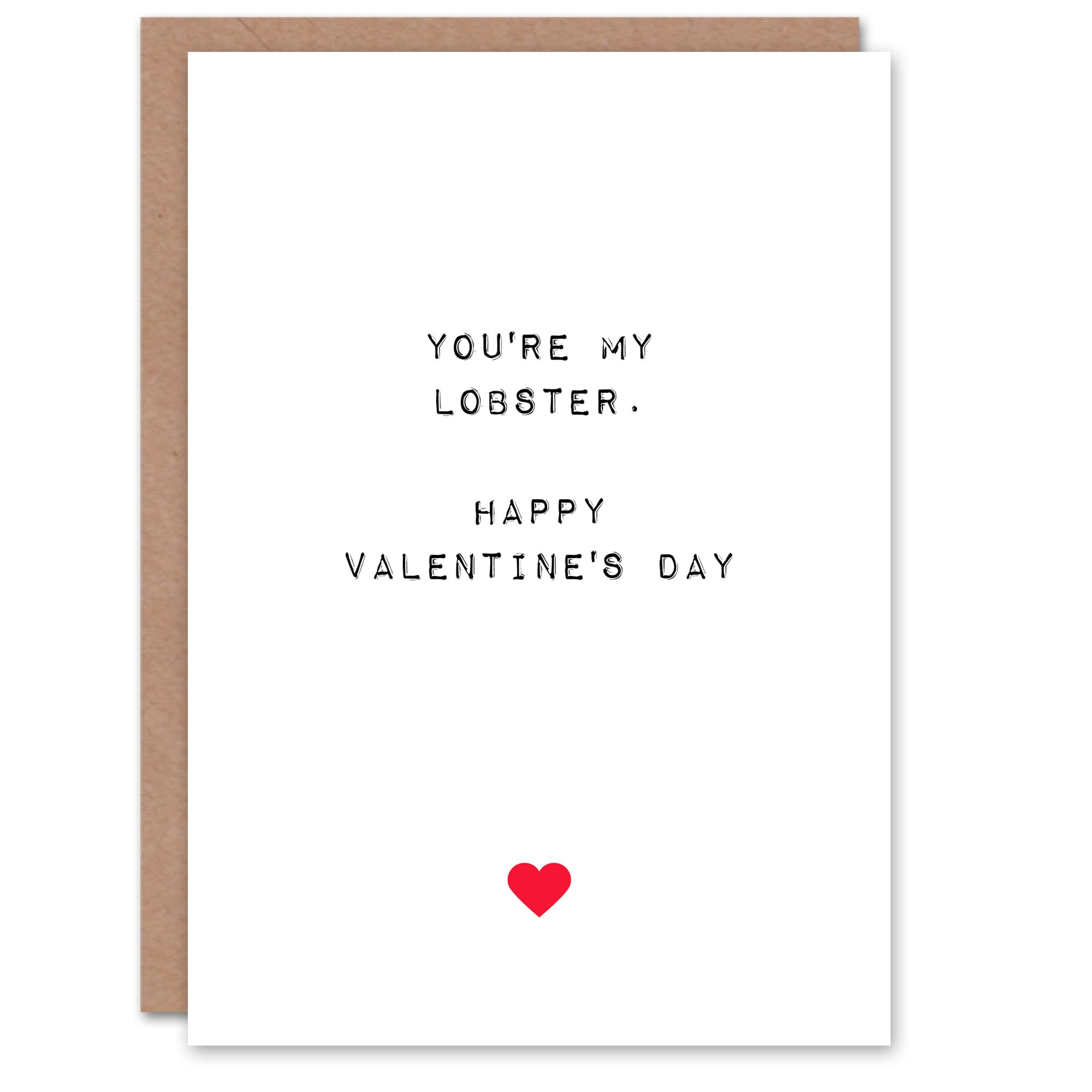 Artery8 Valentines Day Greeting Card You're My Lobster For Him or Her
