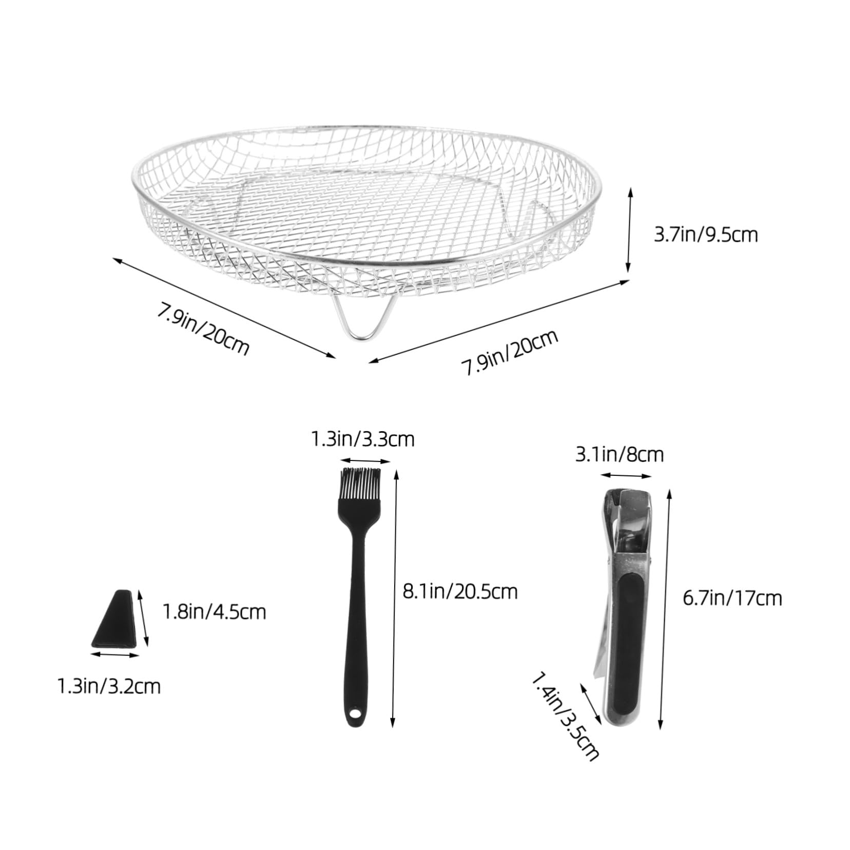 Uonlytech 13pezzi Acciaio Inox per Friggitrice ad Aria Impilabili per Massimizzare Spazio di Cottura di Accessori per Cucinare Piatti Contemporaneamente