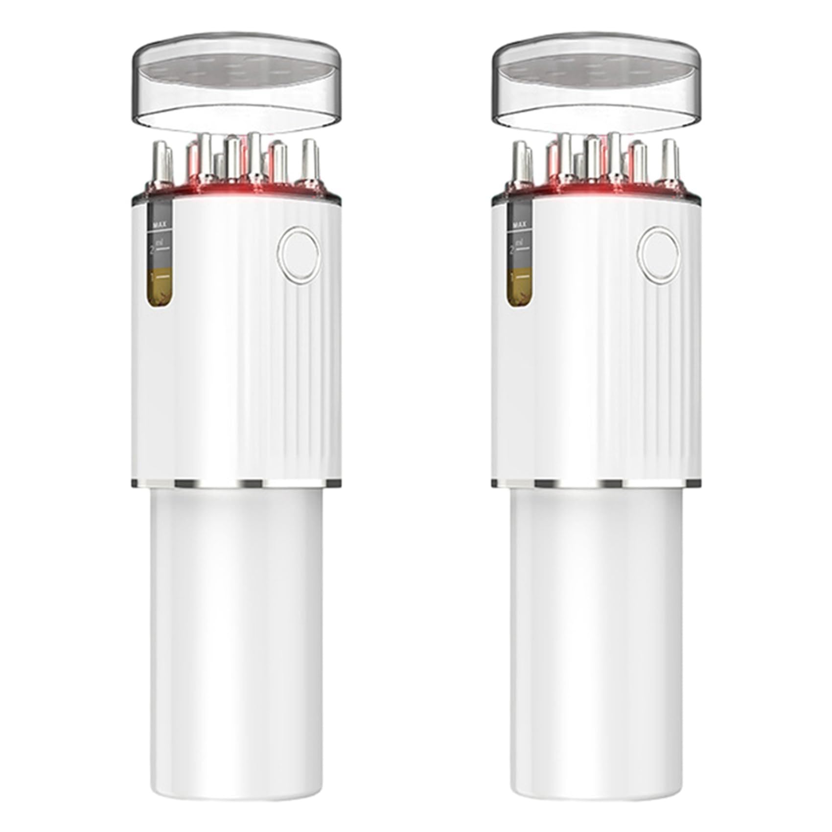 2 x wibracyjny aplikator olejku do włosów 3 w 1 i masażer skóry głowy, czerwone światła z 70 ml aplikatorem do leczenia wzrostu włosów