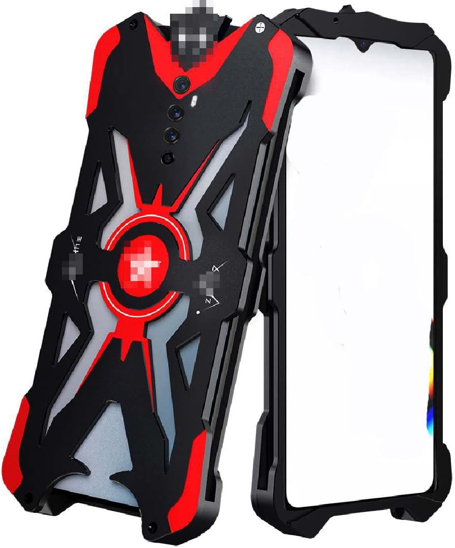 TAITOU Realme X2Pro Warrior Case, New Light Aviation Aluminum Metal Frame Bumper Patent Cover, Cool Awesome Anti-Drop Outdoor Sport Go Hiking Armour Phone Case for Realme X2 Pro Black