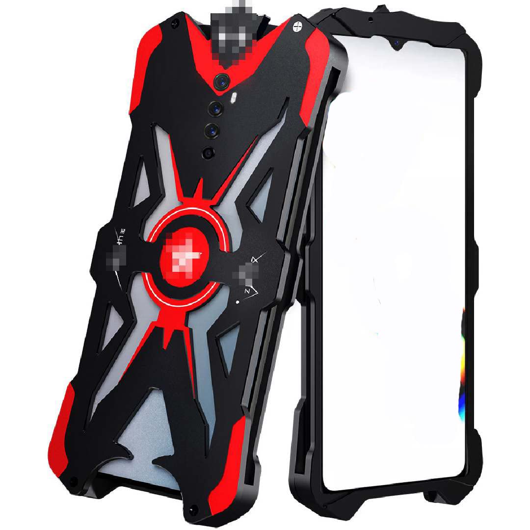 TAITOU Realme X2Pro Warrior Case, New Light Aviation Aluminum Metal Frame Bumper Patent Cover, Cool Awesome Anti-Drop Outdoor Sport Go Hiking Armour Phone Case for Realme X2 Pro Black