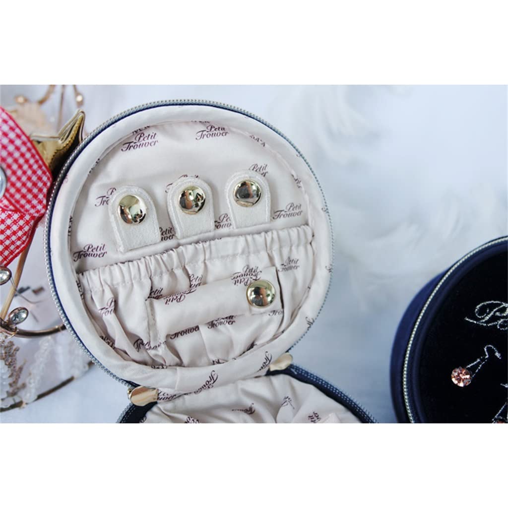 Samt Runde Schmuck Tasche Reise Tragbare Ring Ohrringe Uhr Armband Schmuck Box Schmuck Box