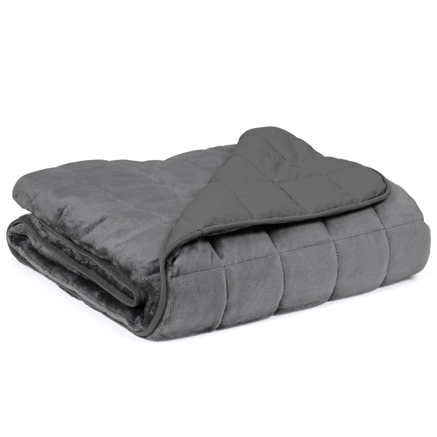 IDMarket - Couverture lestée 150x200 CM Celeste Bicolore Gris Clair et Gris 7 kg