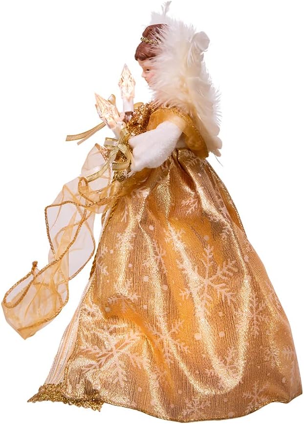 Kurt S. Adler 12-Inch UL 10 Clear Light Gold Angel Treetop, Multicolor - Image 4