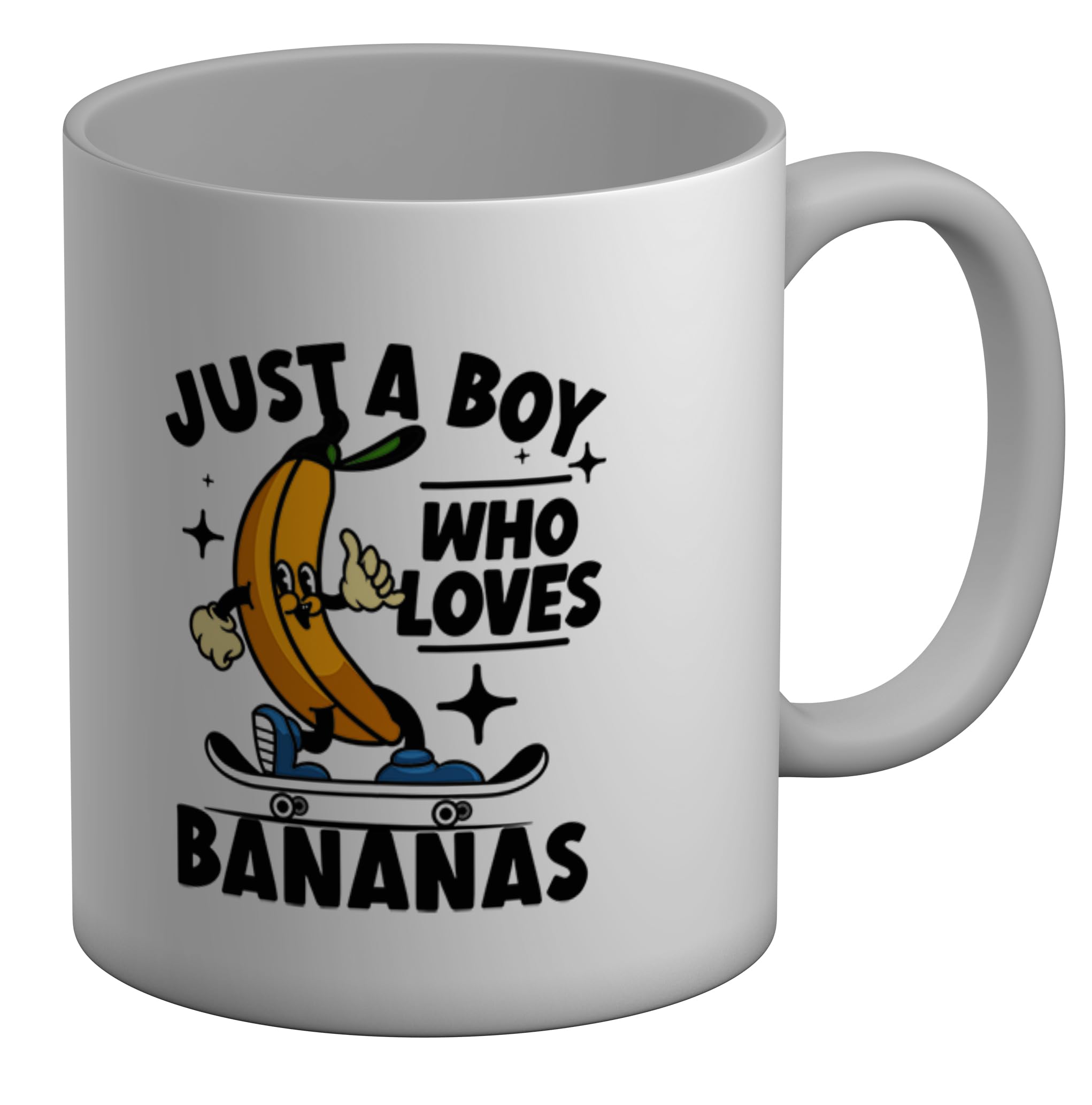 Shopagift Just a Boy Who Loves Bananas Funny Mug White 11oz Large Ceramic Cup
