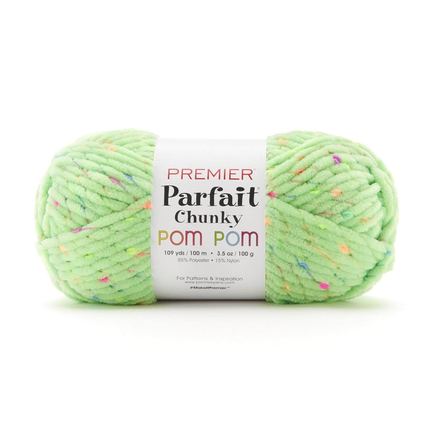 Chunky Pom Pom Yarn Premier Parfait Limelight pour plaid cocooning