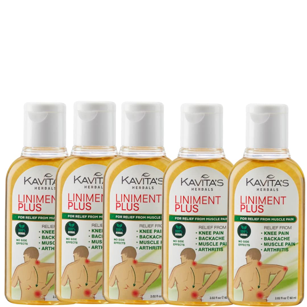 Kavitas Herbal Liniment Pain Relief Massage Oil - Relief from Muscle, Knee, Backache, Arthritis Pain - 60 ml (Pack of 5) (B0B4CWMQP5) Amazon Price History, Amazon Price Tracker