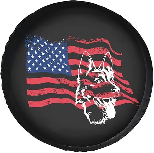LOJAOGON Black German Shepherd - Cubierta de neumático de repuesto para neumáticos a prueba de polvo para remolque caravana SUV y muchos vehículos