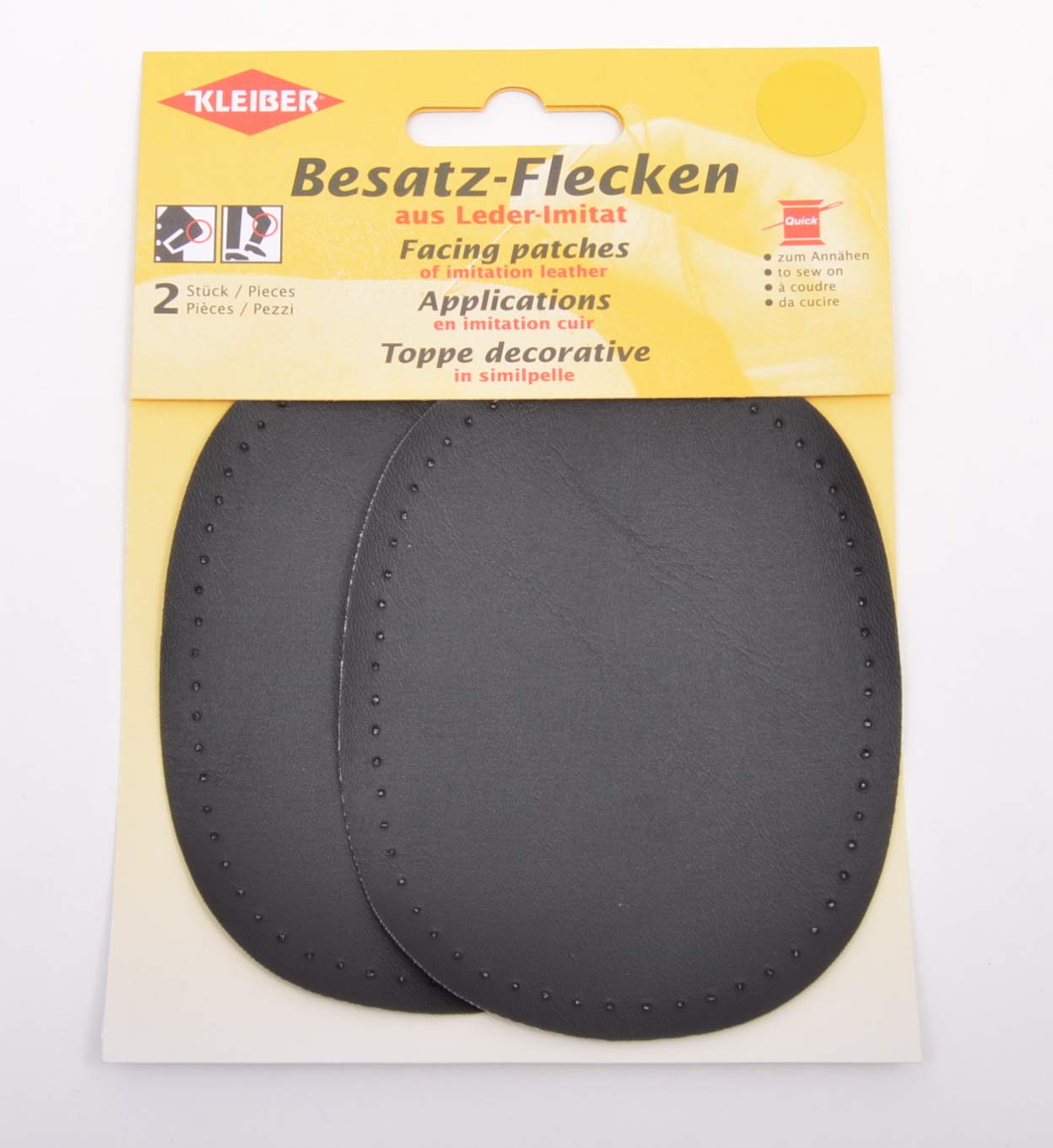 Kleiber Black Facing Patches, 11Cm X 8.5Cm
