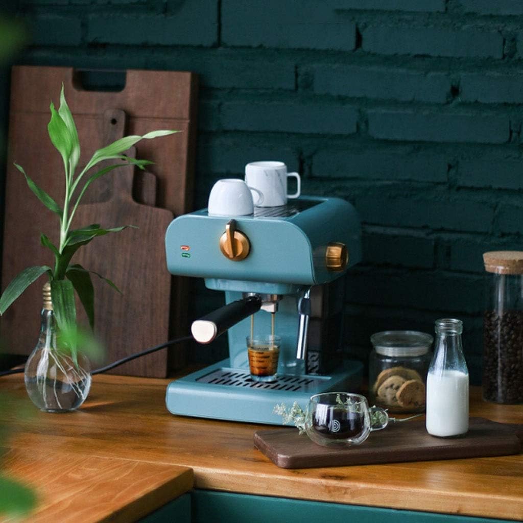 Retro Semi-automatic Coffee Machine Household Espresso Pump Type Mini Integrated Milk Frother