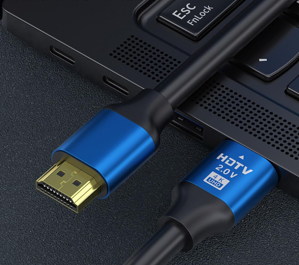 1 x kabel HDMI o wysokiej prędkości 2.0, kabel do telewizora, monitora, 4K / 60 Hz, HDMI 2.0, aluminiowa obudowa (20 m)