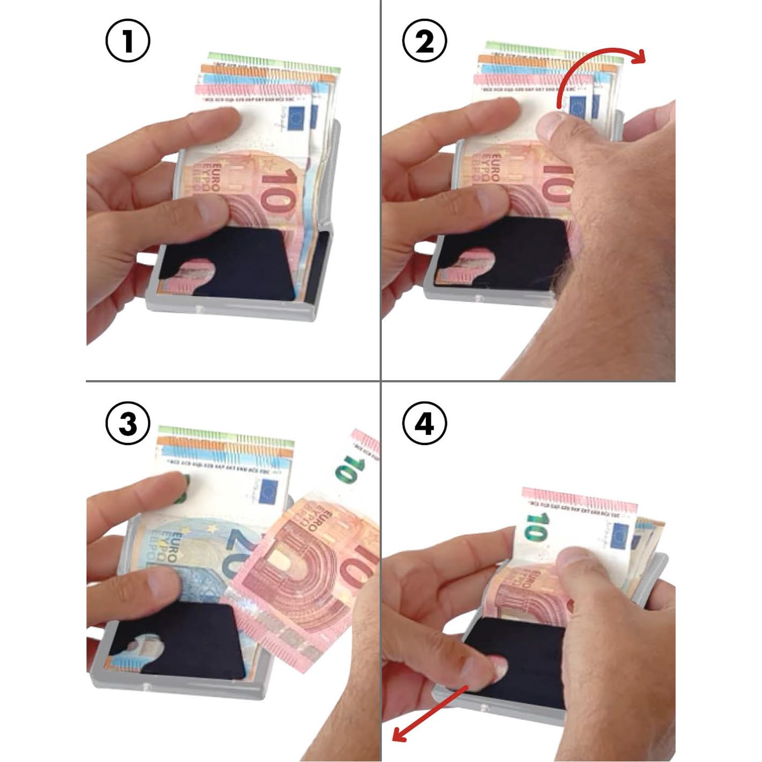 MONDRAGHI Saffiano Plus Blue - Mini Portafoglio Donna Slim con Protezione RFID | Pelle Saffiano Antigraffio | Portamonete Integrato Elegante Blu