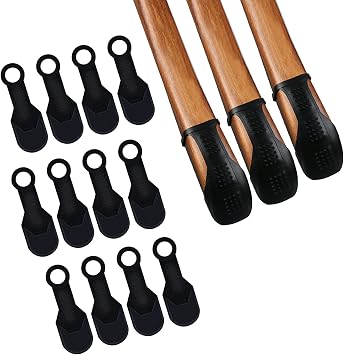 Non-Slip Hanger Grips, Clothing Non-Slip Rubber Hanger Strips, Hanging Gripper - Stretchable & Eco-Friendly Fit on The Ends of Wooden Hangers, 12PCS Black