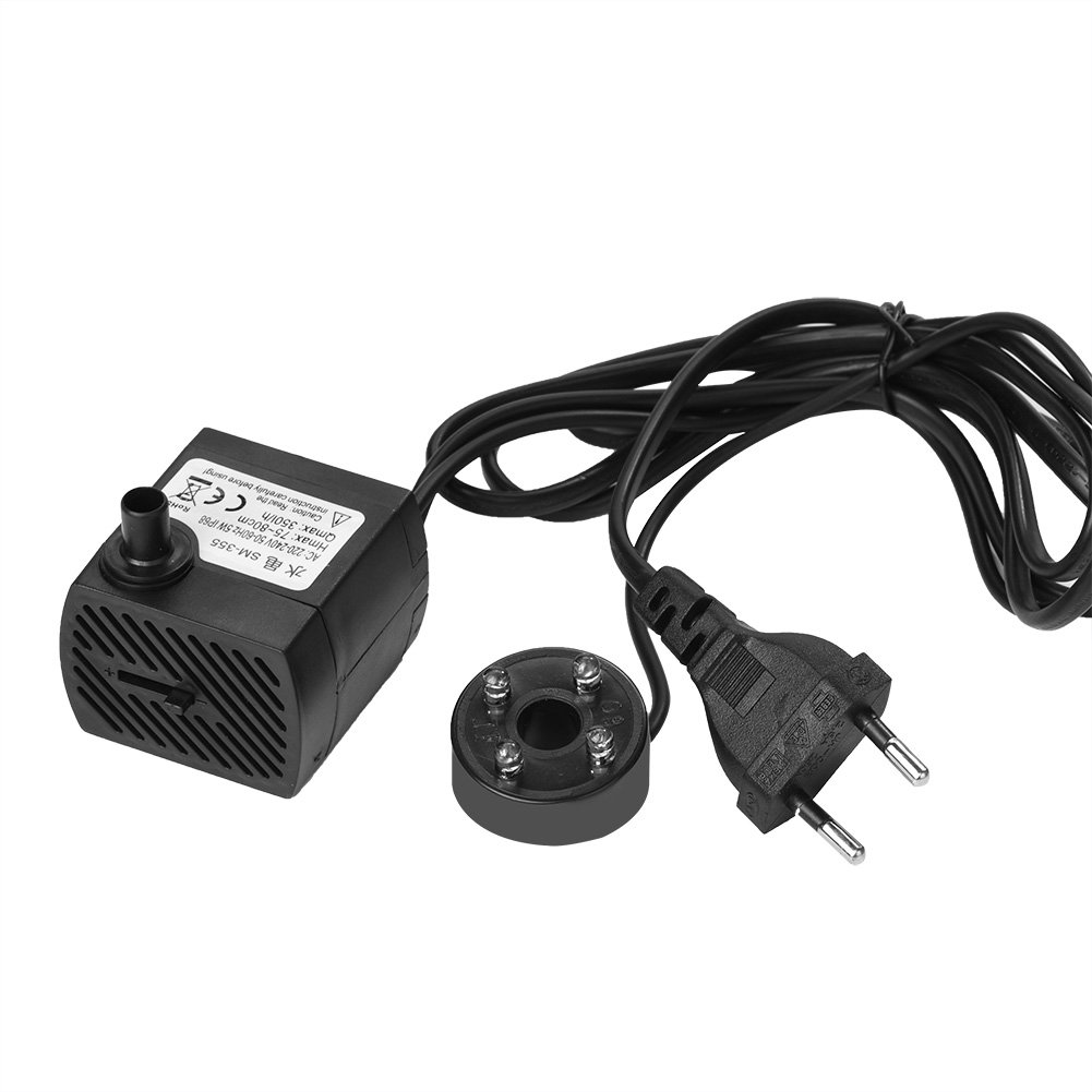 Pssopp Bomba de Agua Sumergible Ultra silenciosa Kit de Bomba de Fuente de luz LED Impermeable con Fuente de Tanque de Acuario de Estanque de Peces con luz LED(220—240V)