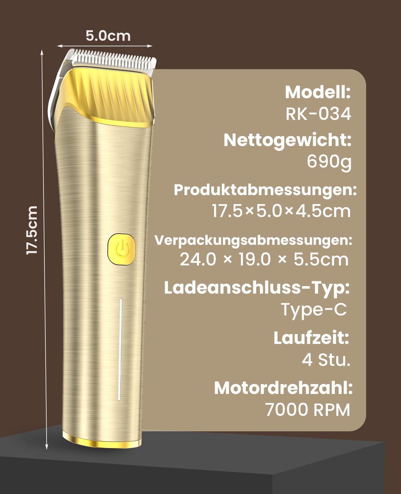 oneisall Kabelloses Schermaschine Pferd, Leise Pferdeschermaschine für Dickes Haar mit 7000RPM Motor