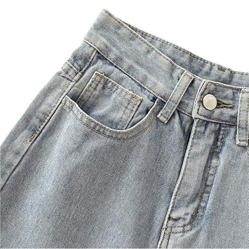 Girls Heart Embroidered Jeans Baggy High Elastic Waist Soft Denim Pants Teen Trendy Ripped Cute Preppy Trousers2