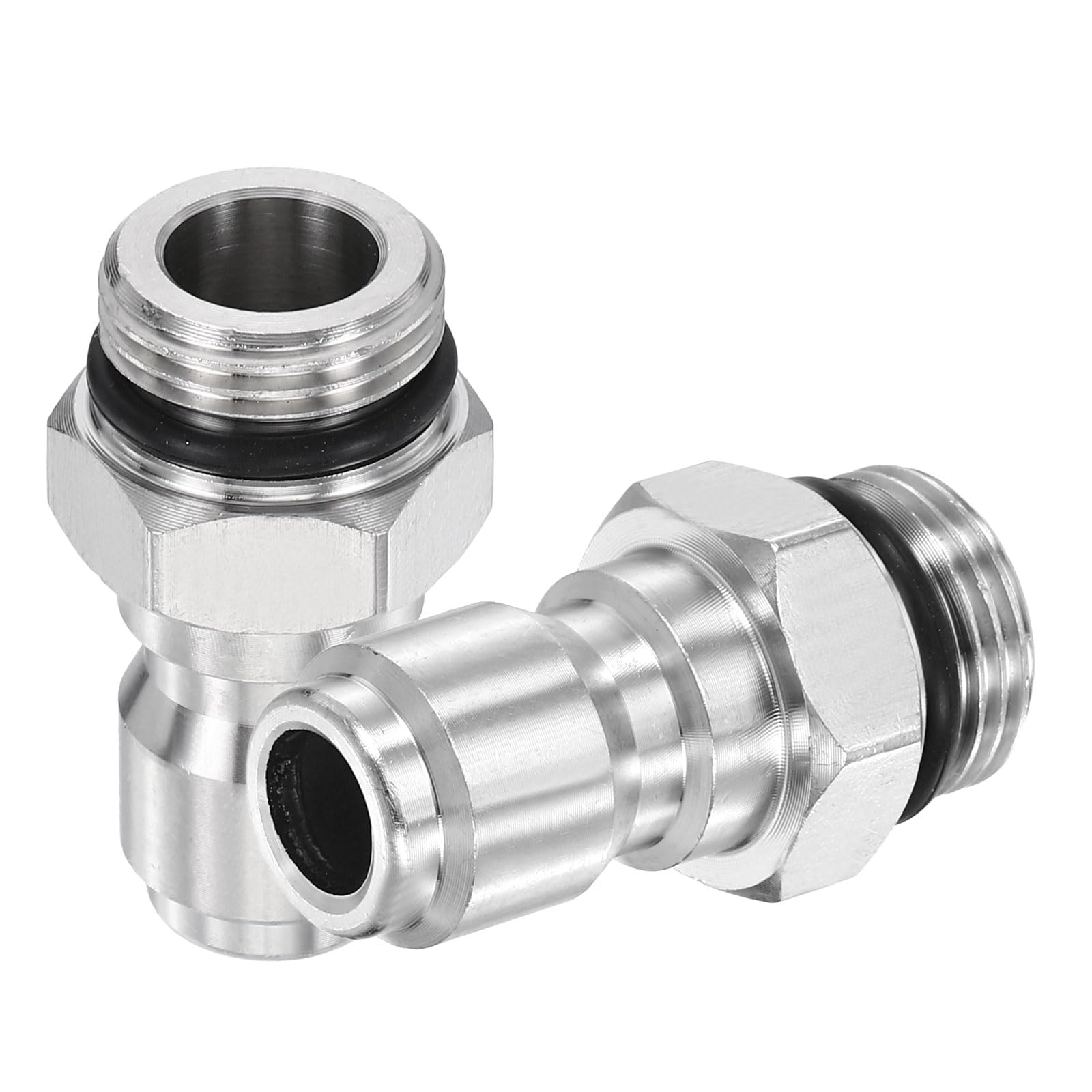 sourcing map 2Pcs Pressure Washer Adapter, G3/8" Male to 3/8" Male Quick Plug Fittings Stainless Steel Swivel Adapter for Pressure Power Washers Hose