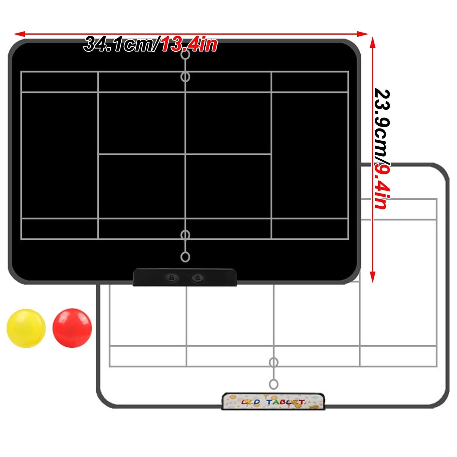 Tablica LCD do Treningu Piłki Nożnej, Taktyczna Tablica LCD Koszykówki, z Zestawem Akcesoriów, Wytrzymały Materiał, Czyszczenie/blokada Jednym Kliknięciem, do Nauki, Zawodów(Tennis)