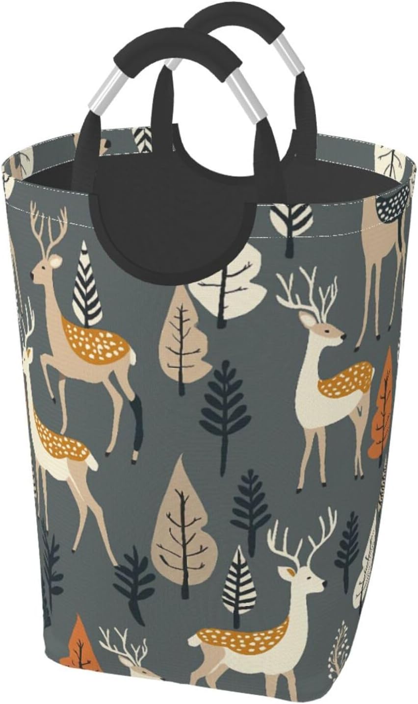 Cute Bat and Floral Square Dirty Clothes Storage Bag Clothing Basket With Handle