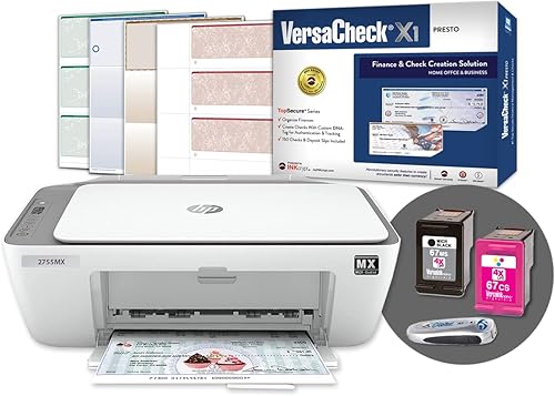 VersaCheck HP DeskJet 2755 MXE MICR Impresora todo en uno Paquete de software de impresión Presto