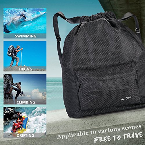 ProCase-Water-Resistant-Gym-Bag-Quality-Drawstring-Backpack-Unisex-Sports-Bag-for-Swimming-Surfing-Hot-Spring-Travelling-Hiking-and-Camping-Black