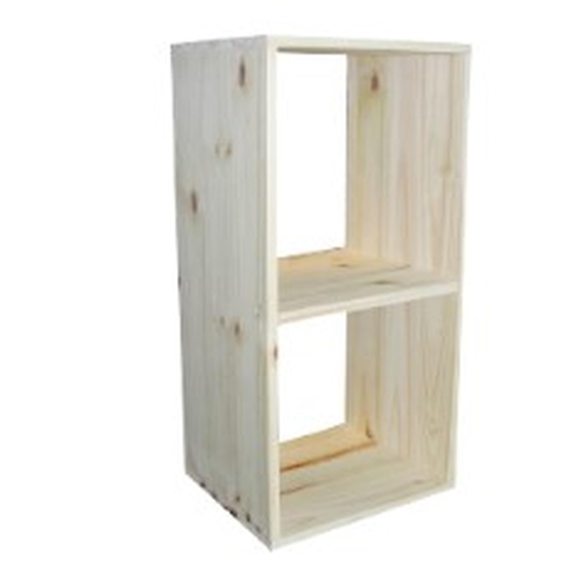 Seau de rangement en pin massif à 2 compartiments boîte en bois brut pour trier et organiser