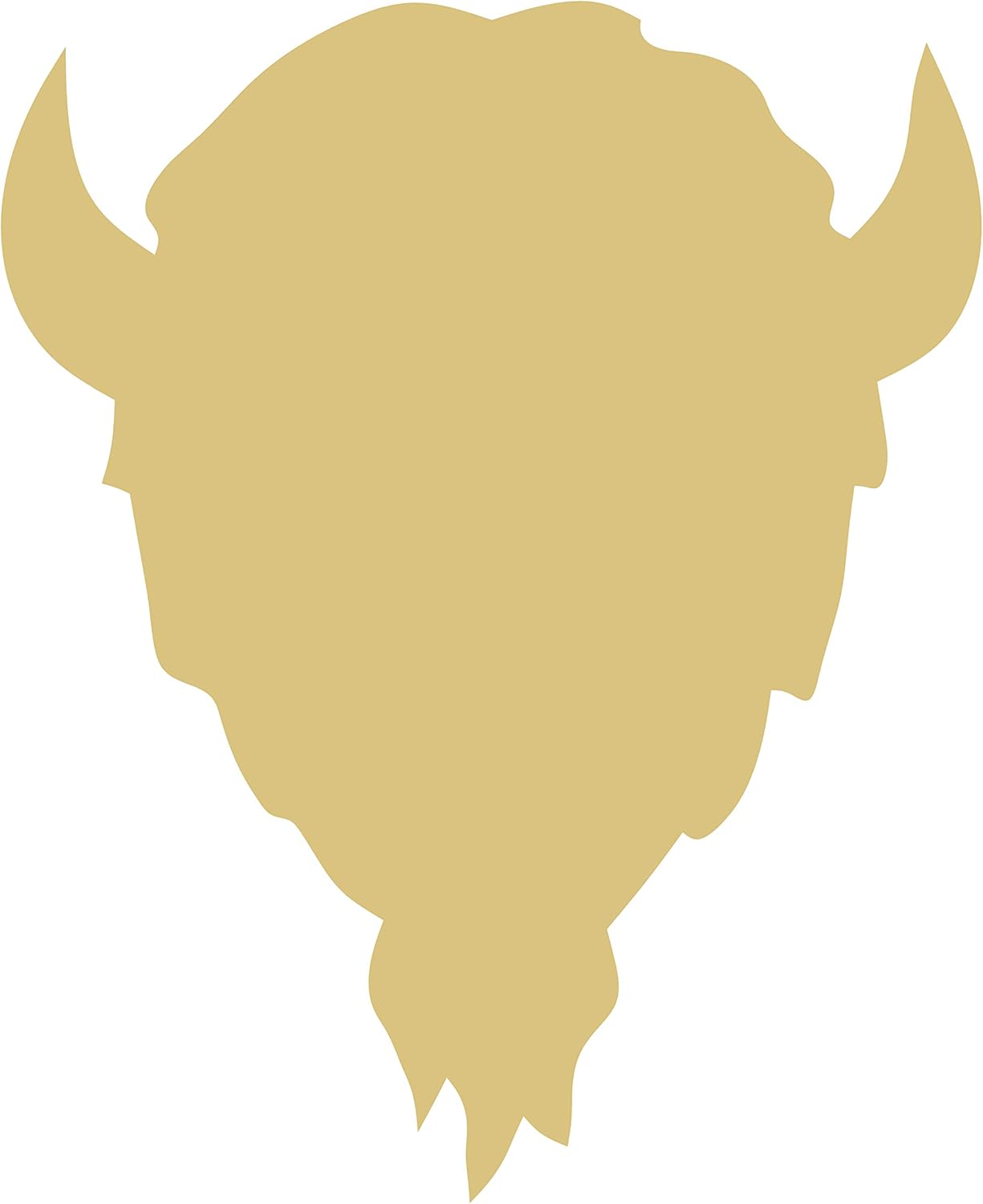 Buffalo Cutout Unfinished Wood Animal Western Theme Farm Door Hanger MDF Shape Canvas Style 3 (24")