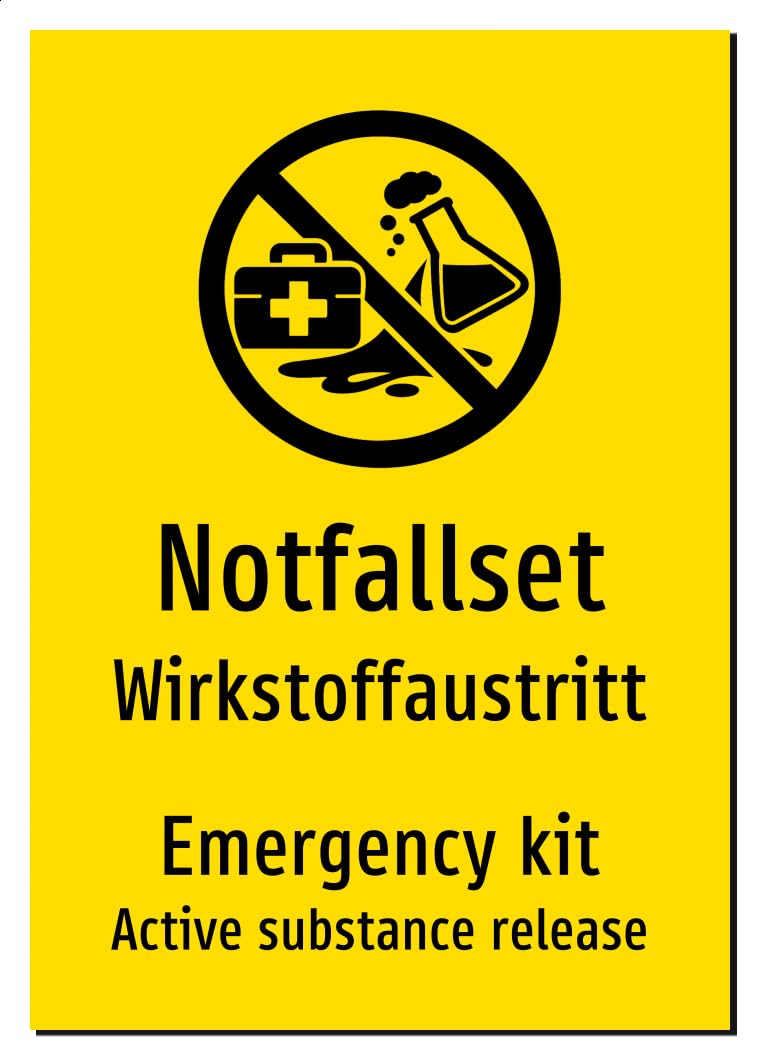 58774-DEEN-S-13 | Notfallset/Emergency kit Schild zweisprachig