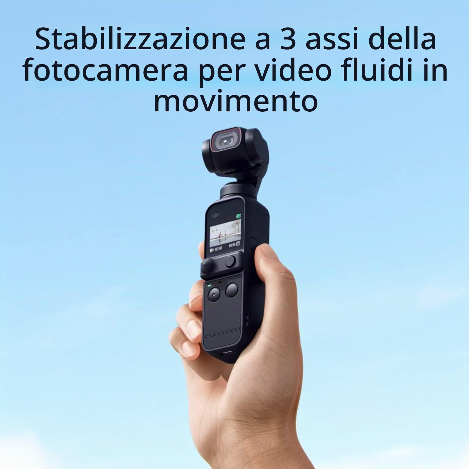 DJI Pocket 2 - Stabilizzatore cardanico palmare a 3 assi con fotocamera 4K, CMOS da 1/1,7", foto da 64 MP, nero