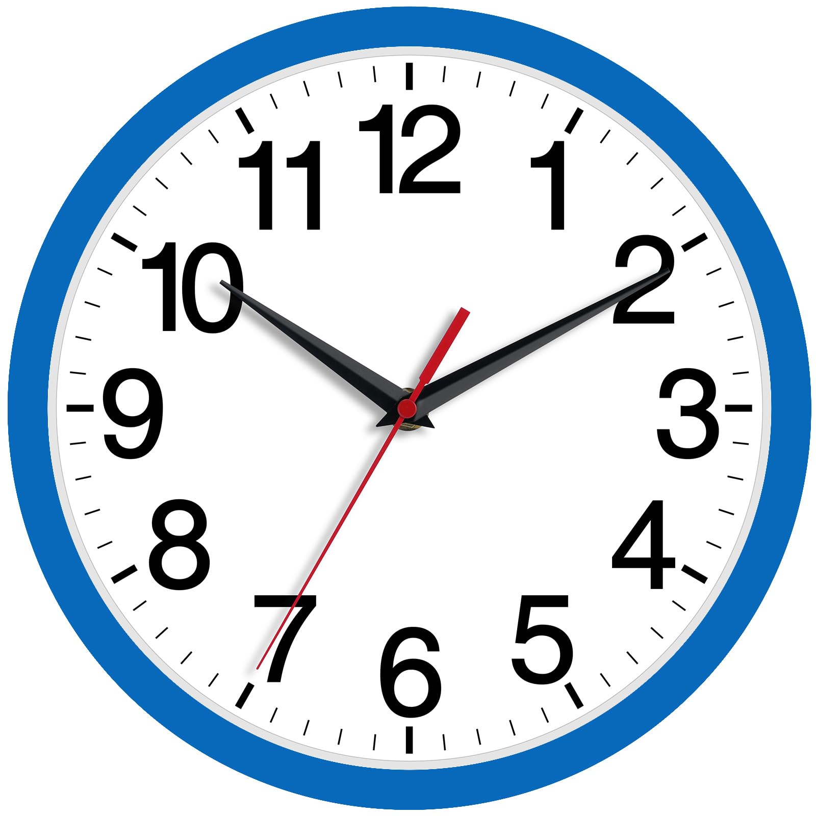 Rohioue Wall Clock Modern 8 Inch Battery Operated Silent Non Ticking Small Analog Clock Decorative for Bedroom Kitchen Bathroom Office Home (Blue)