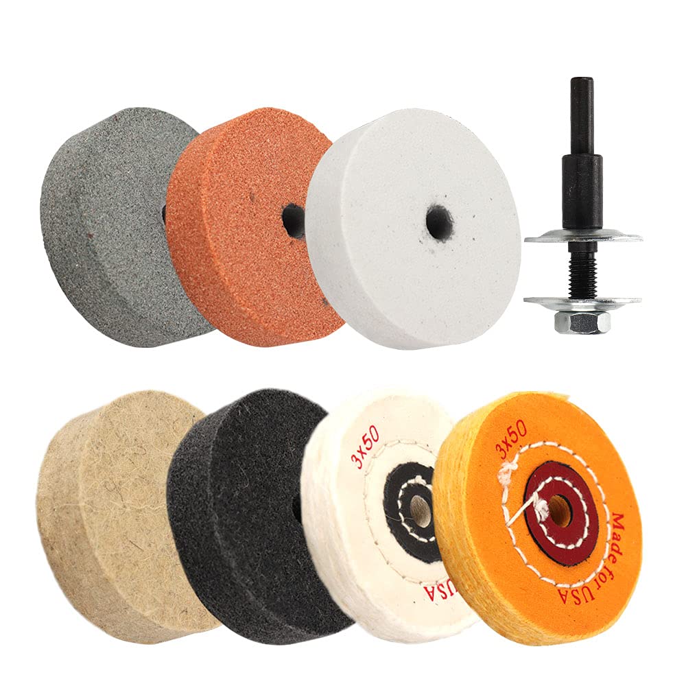 Buy SI FANG 8PC 3inch Buffing Polishing Wheel Kit with 3/8 inch Drill