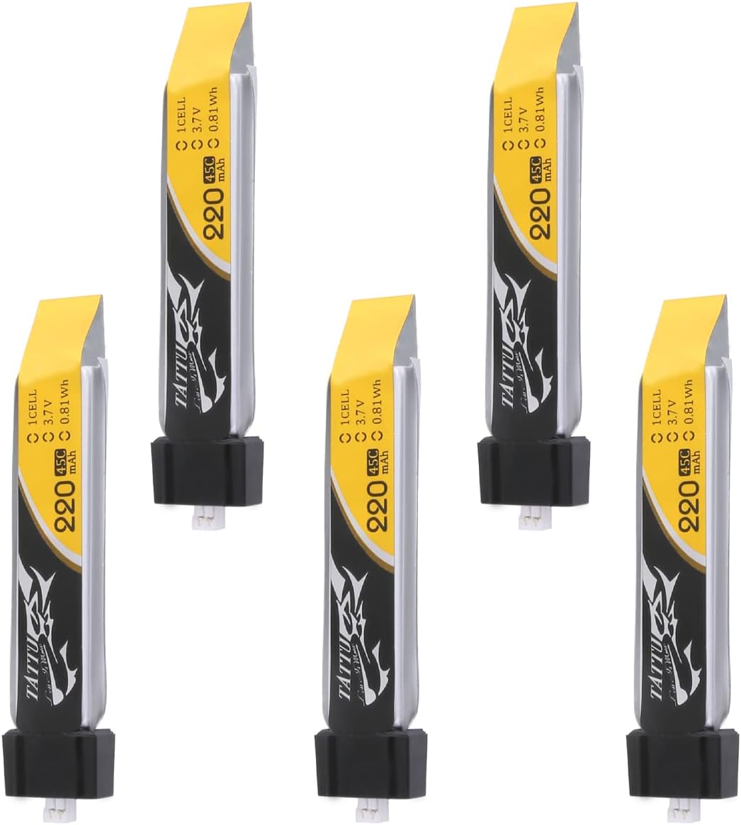 Fytoo 4PCS 1S 3.8V 80C 600mAh Li Battery with JST-PH 2.0