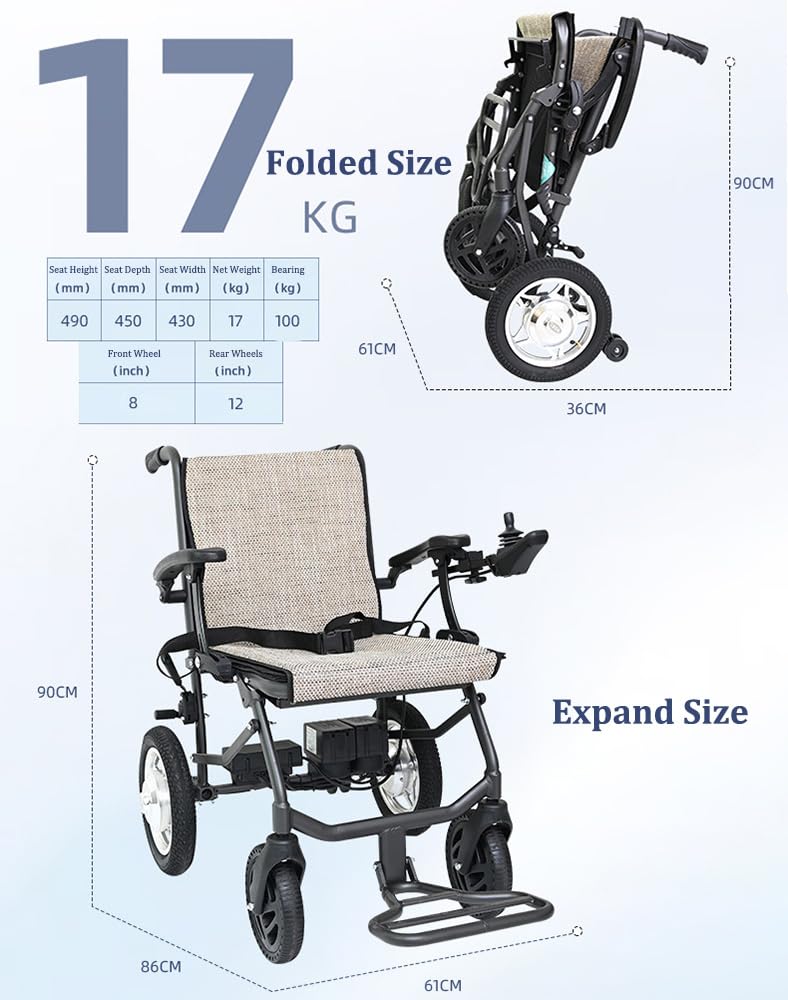Nuevas sillas de ruedas eléctricas plegables para adultos mayores de 37 libras, sillas de ruedas ligeras y plegables de 220 libras, silla de ruedas motorizada duradera con 2 baterías