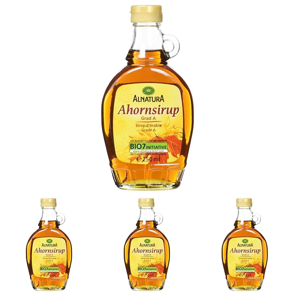 Alnatura Bio Ahornsirup Grad A aus Kanada, 250ml (Packung mit 4)