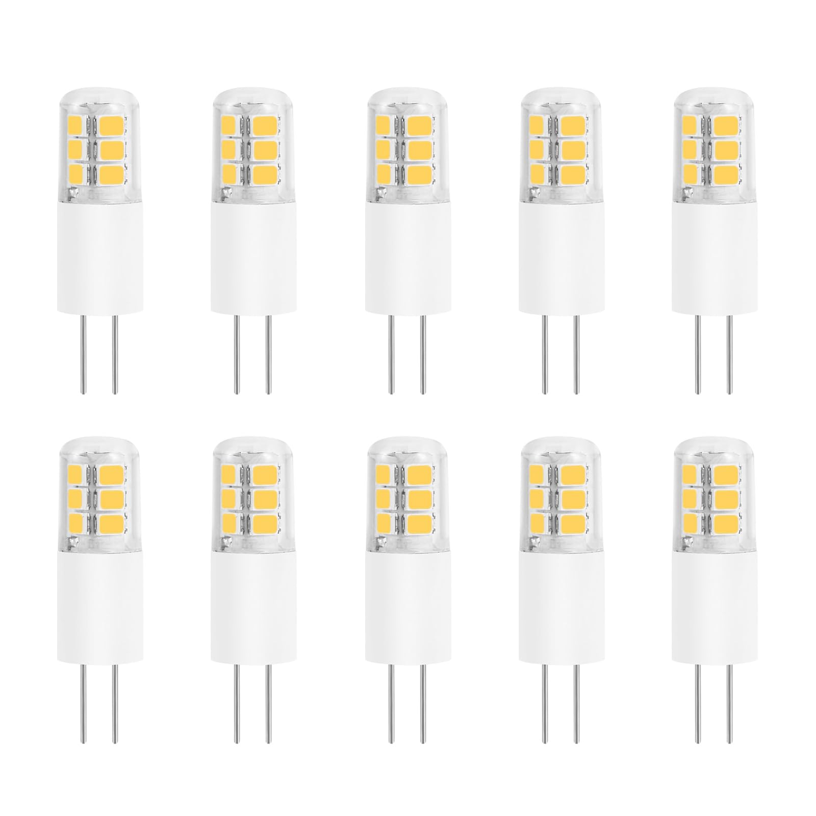 HUAMu G4 LED Light Bulb, Super Bright 3W Halogen Replacement, 25W Equivalent, Non-Dimmable, Warm White, DC/AC 12V, 360 Degree, No Flicker No Strobe,10 Pack