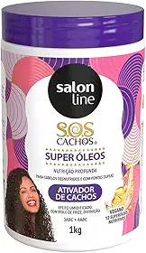 Salon Line, Ativador de Cachos, SOS Cachos, Super Óleos, Nutrição Profunda, Vegano - Cabelos Cacheados e Crespos, 1 Kg