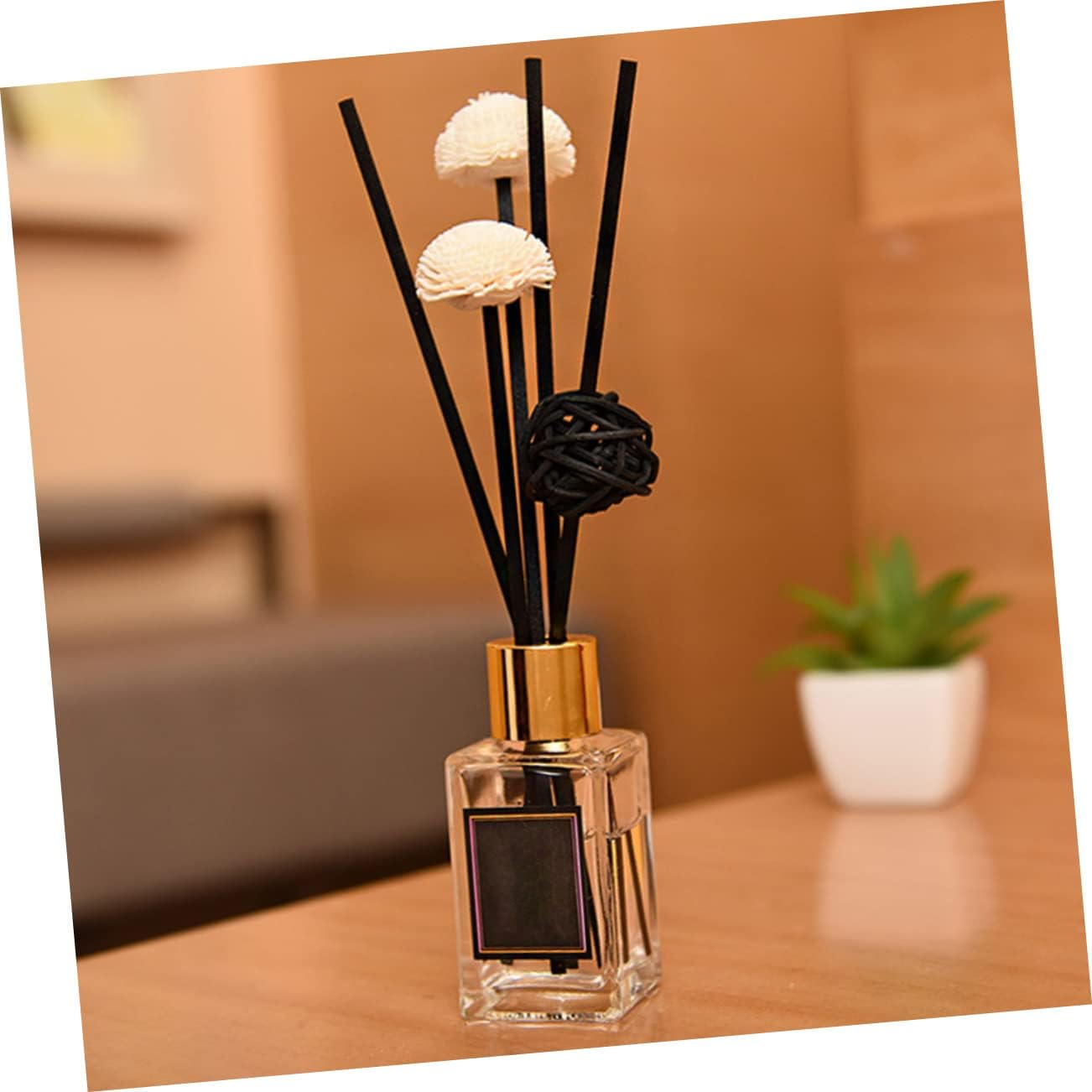 50pcs Fiber Reed Diffuser Sticks, Black Aromatherapy Replacement