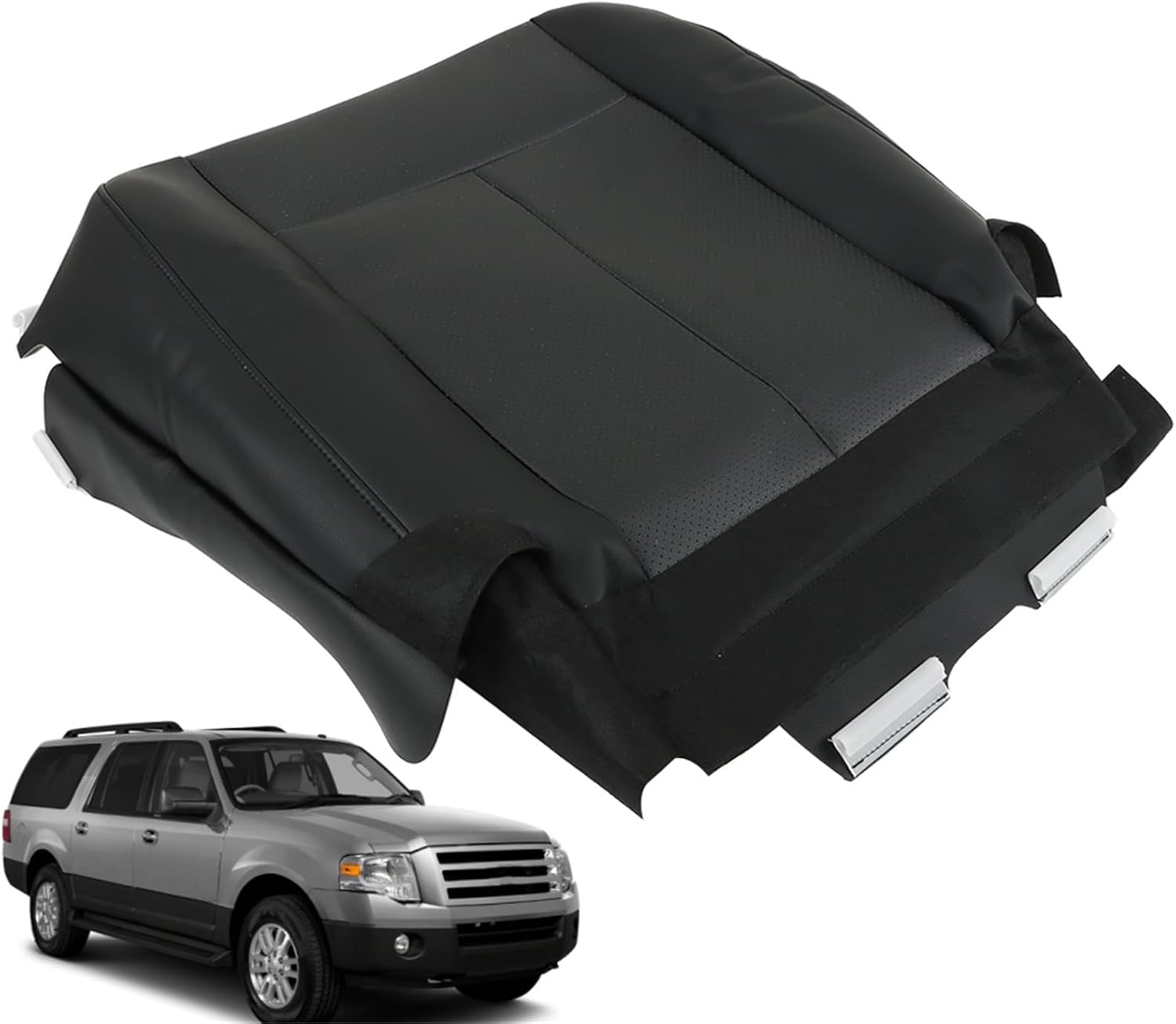 LABLT Driver Bottom Leather Seat Cover Black Replacement for Expedition 2007 2008 2009 2010 2011 2012 2013 2014