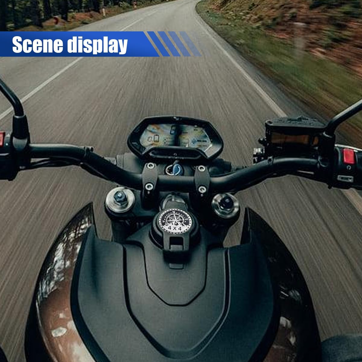 Compass Badge Rated Car Emblem, 4 x 4 Round Automotive Emblem Decal, 3D Metal Car Exterior Decoration Sticker for Cars, Trucks, SUVs, Wrangler Vehicles (Compass)