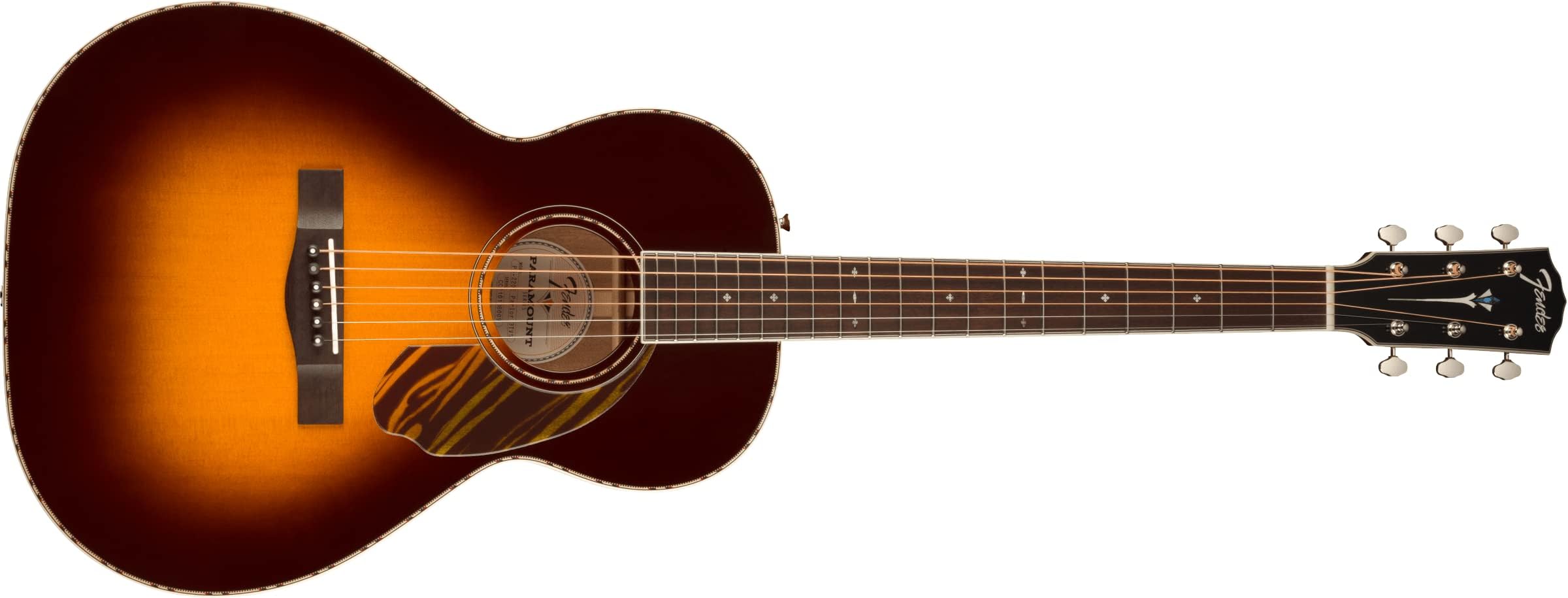 Fender PS-220E Parlor, Ovangkol Fingerboard, 3-Tone Vintage Sunburst