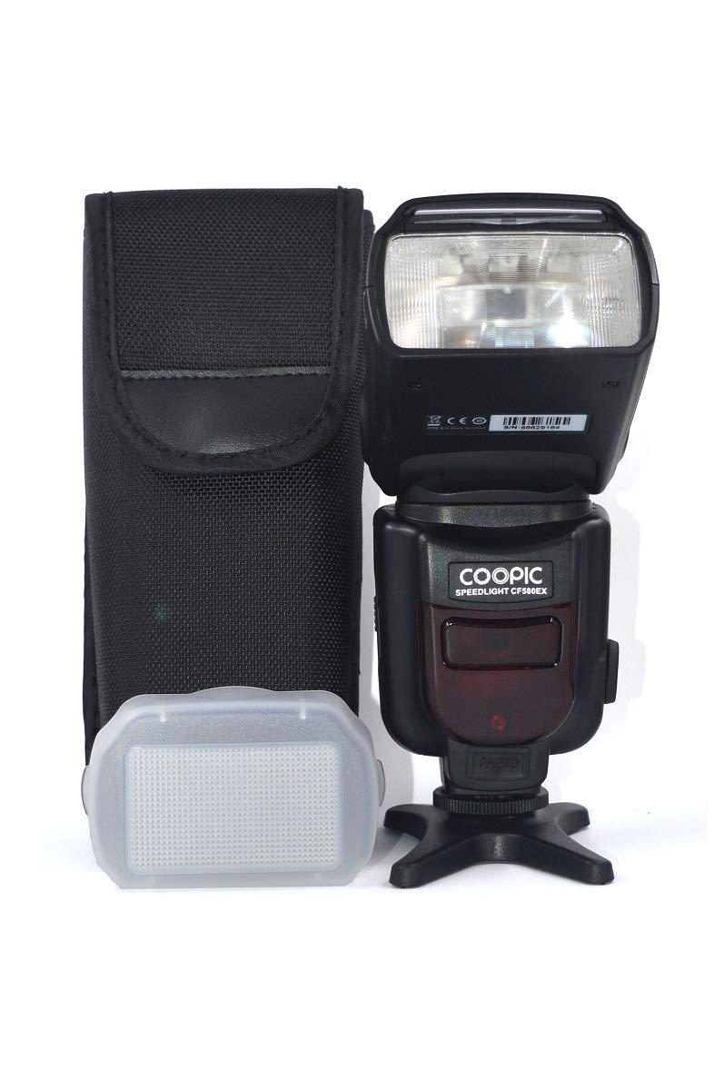 COOPIC CF580EX N LCD Display Speedlite Flash Wireless GN56 5500K TTL Flash for all NIKON Cameras.