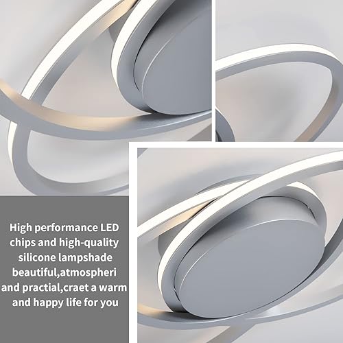 Miniatura 5 de Lámpara de techo moderna, lámpara LED regulable de 20.5 pulgadas, lámpara de techo de montaje empotrado de 47 W, lámpara de techo cerca de la luz de