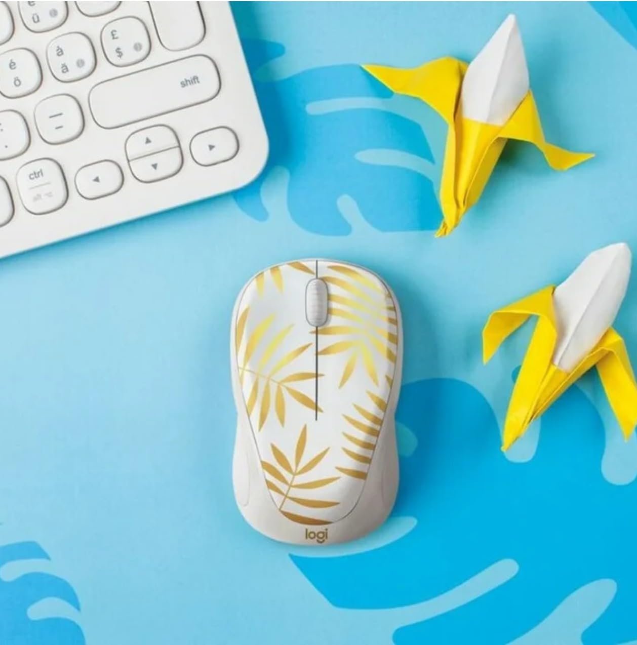 Logitech M317C Wireless Mouse - Bamboo Dream (Renewed)