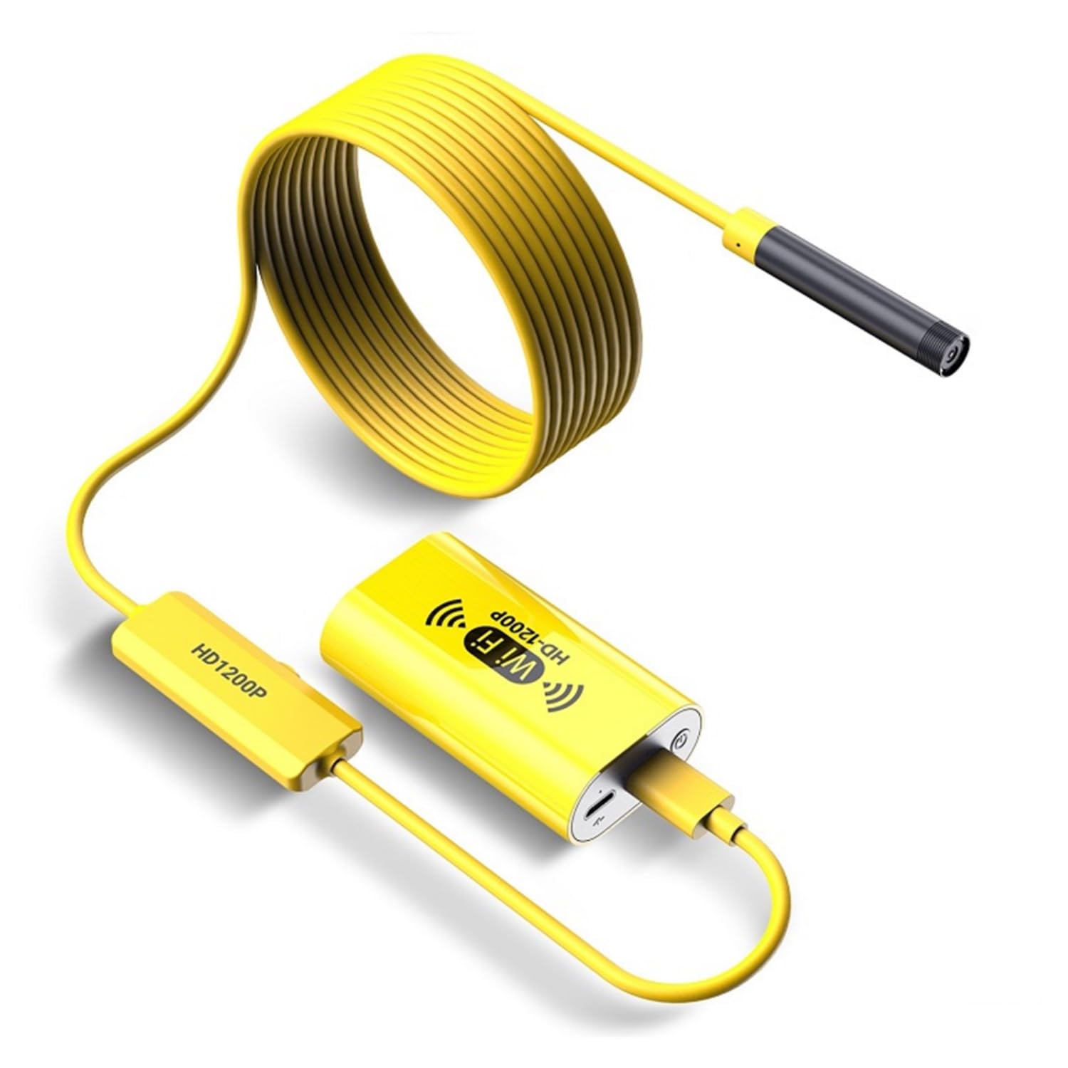 Wodoodporny boroskop inspekcyjny USB, 8 mm kamera endoskopowa Wi-Fi, HD1200P, elastyczny kabel z regulowanymi światłami LED, motoryzacja, dom, ściana, rura, samochód, 10 m